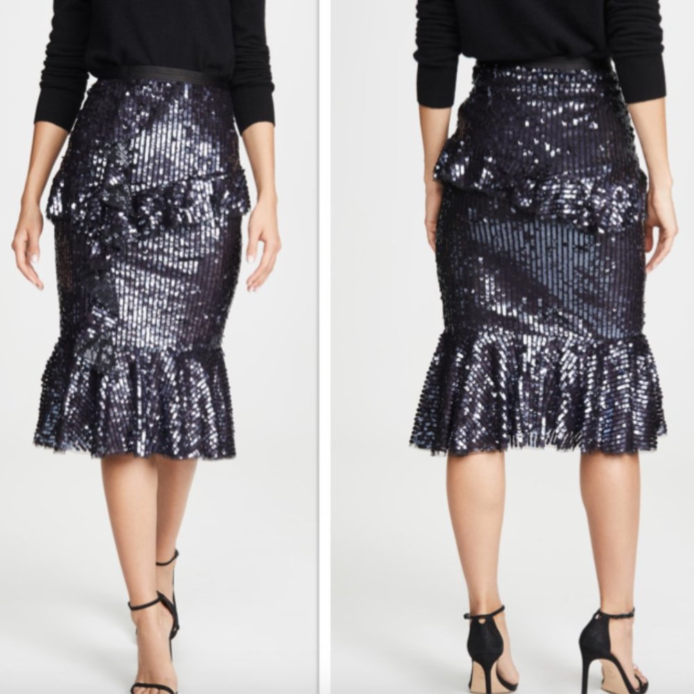 NWT Needle & Thread Scarlett Sequin Midi Skirt - Picture 2 of 3